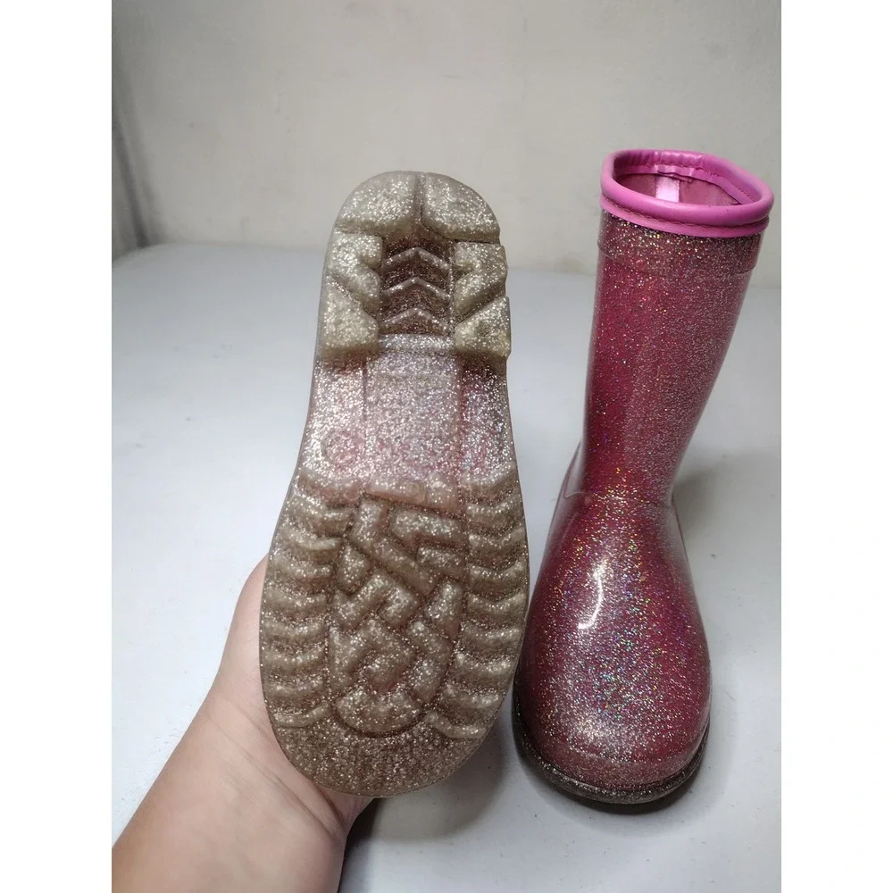 Carters Kids Pink Glitter Rain Boots Waterproof Sparkly Shoes Size 10M